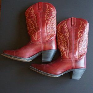 Laredo Red Leather Cowboy Boots